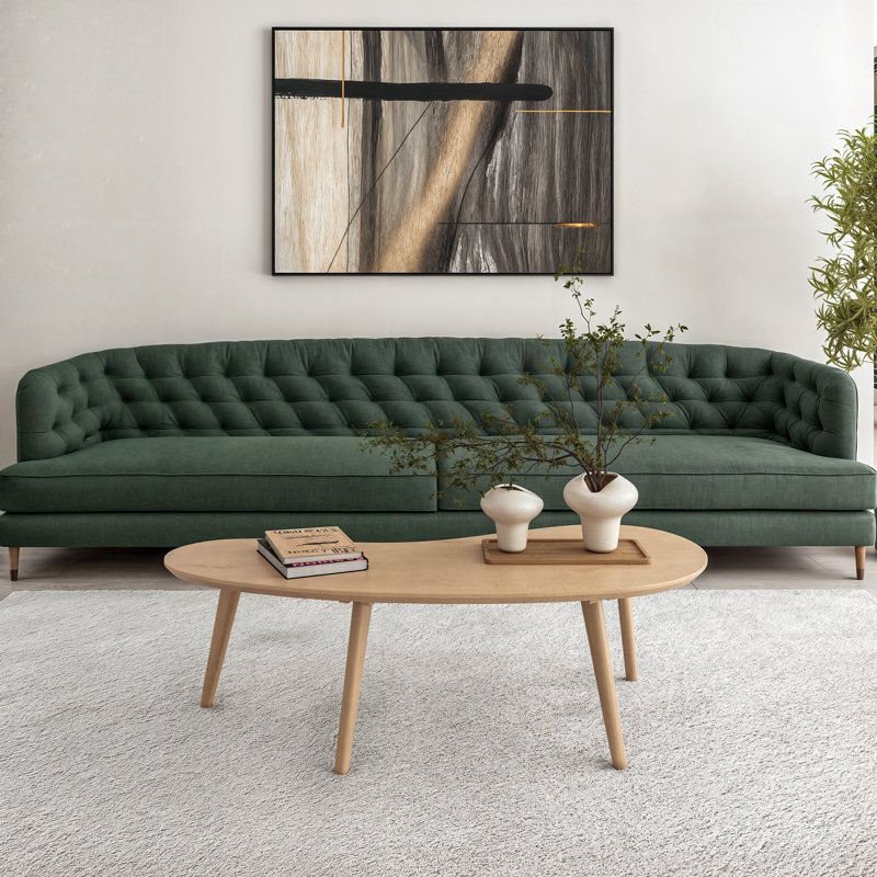 Chandrima Modern Abstract Coffee Table, Light Oak