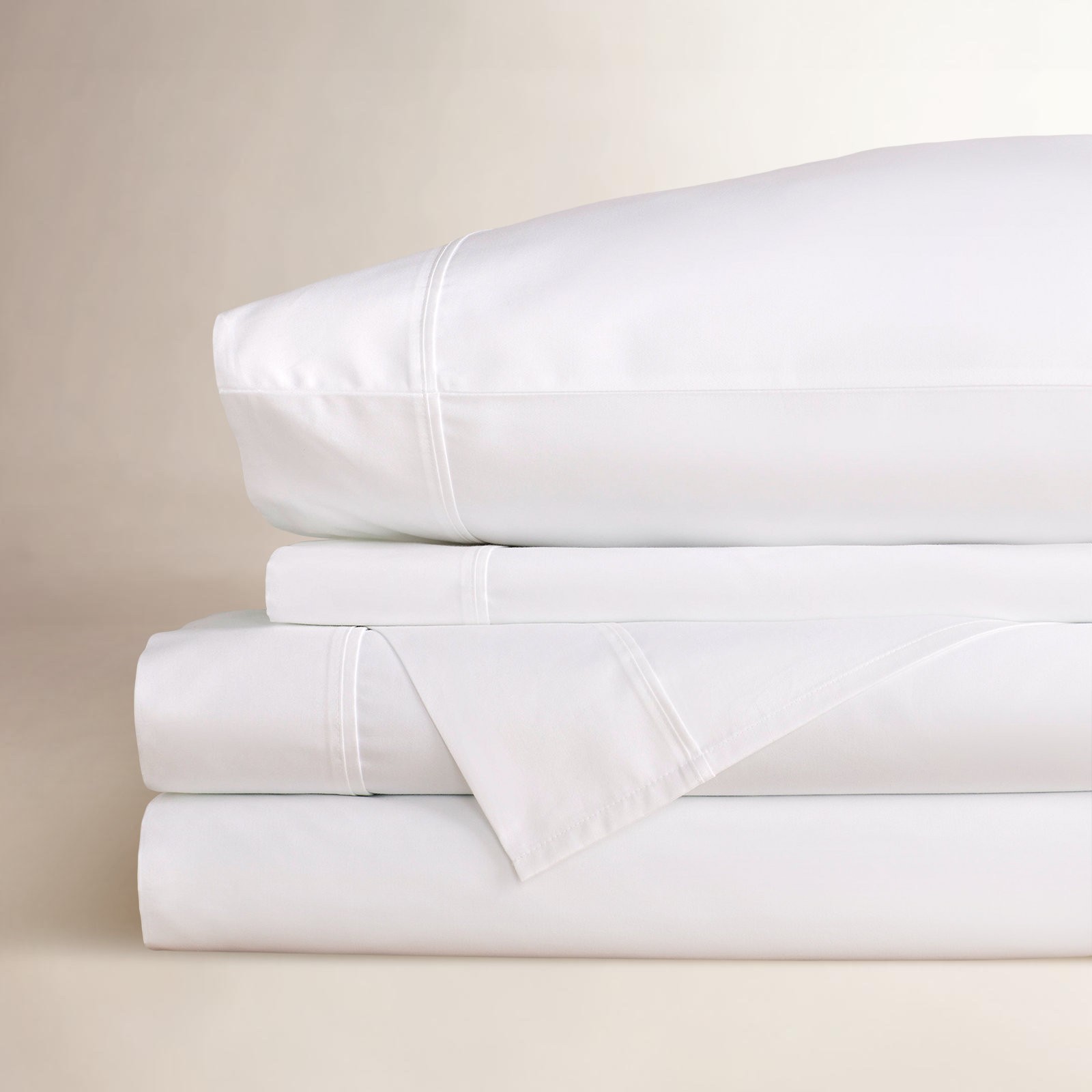 Danfield Cotton Sheet Set, King Sheet Set + 1 Fitted Sheet + 2 Pillowcases, White