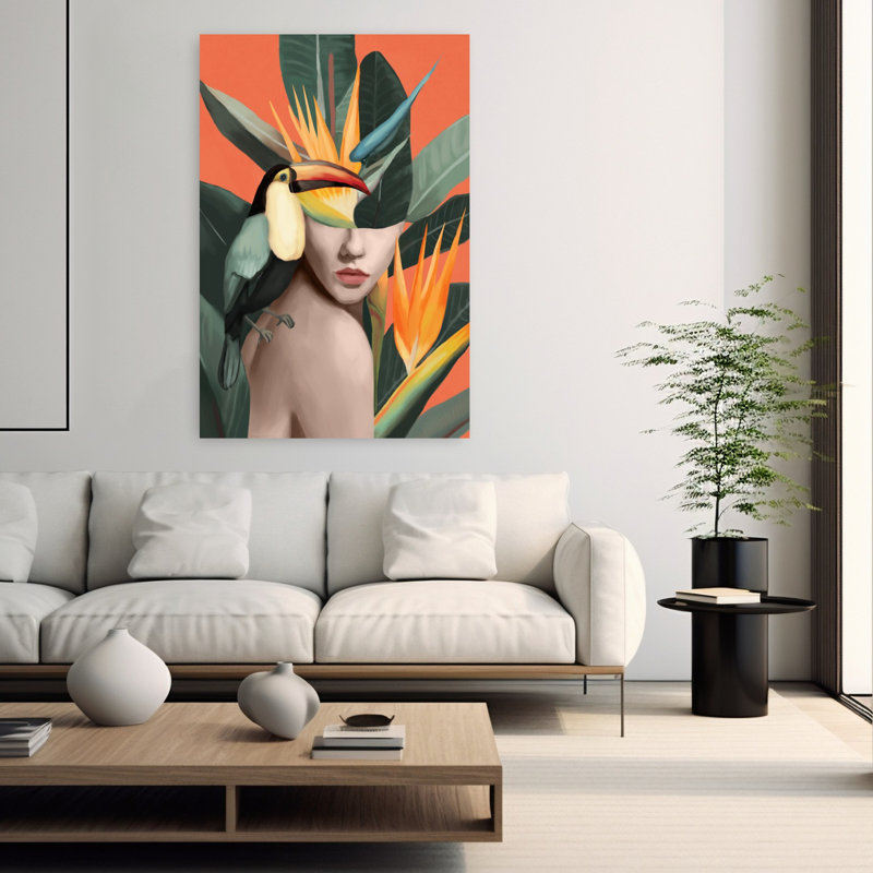 Art mural tropical tropical, H 60 po x l 40 po
