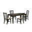 L'ensemble de 5 tables de cuisine pour 4 personnes comprend une table de salle à manger rectangulaire avec rallonge papillon et 4 chaises rembourrées en tissu de lin, 36 x 66 pouces, Cappuccino-120289625-120289628