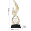 12.2" White & Gold Wing-Shaped Resin Sculpture - Modern Home Office Decor-1589795623