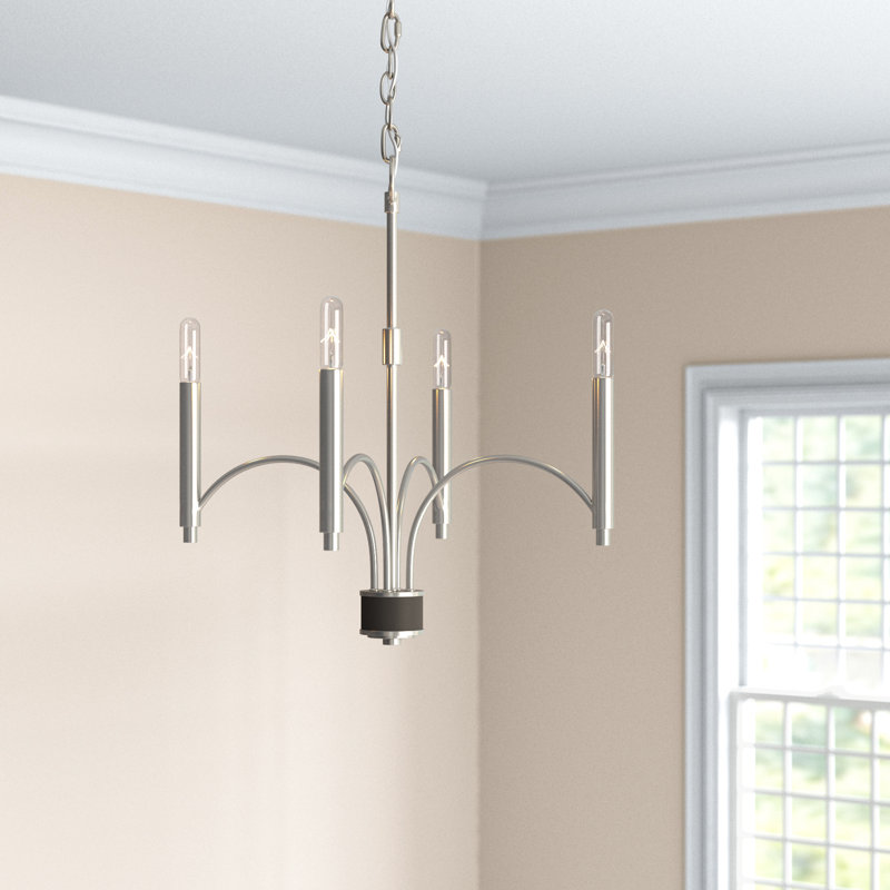 Lochlain 4 - Light Dimmable Classic / Traditional Chandelier, Brushed Nickel