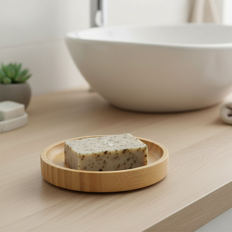 Natural Bamboo Soap Dish Cup
