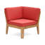Table en bois rouge - travail à lattes fines, matériau de coussin d'eau, structure de café modulaire multicolore, sièges, coussins,