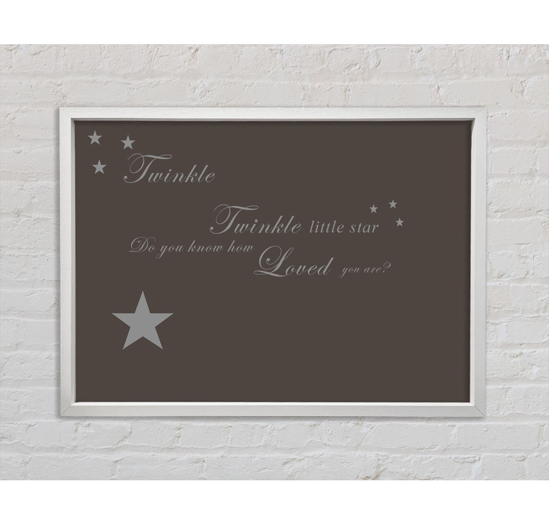 Kinderzimmer Zitat Twinkle Twinkle Little Star 1 - Einzelner Bilderrahmen Kunstdrucke auf Leinwand