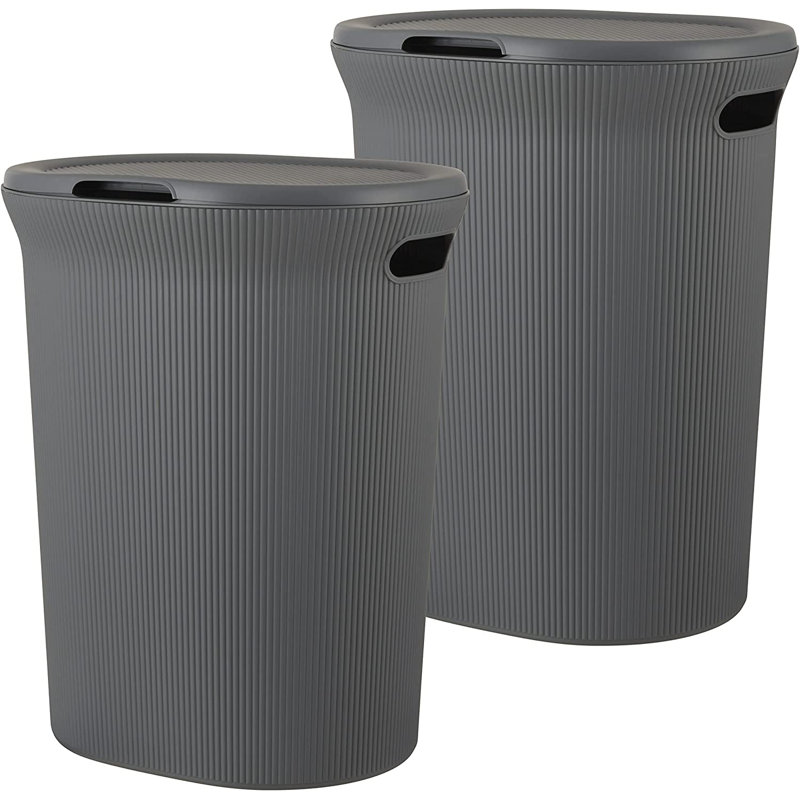 Panier à linge décoratif, H 19,5 po x l 16 po x P 13 po, gris