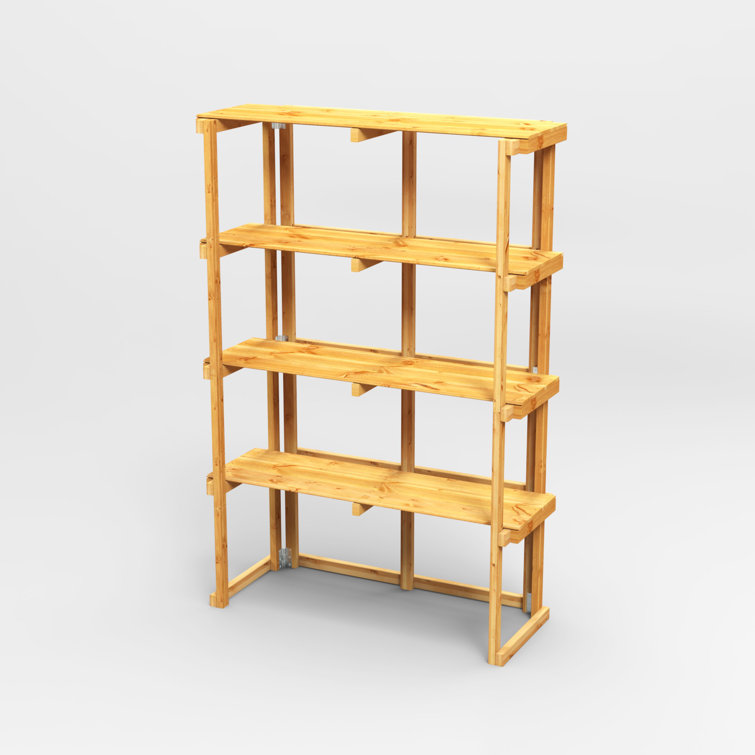 Power 119cm W Solid Wood Shelving Unit 