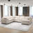 125" 7-Seater Oversized Modular Chenille Sectional Sofa, Reversible L-shape Design With Movable Ottoman-1794464435
