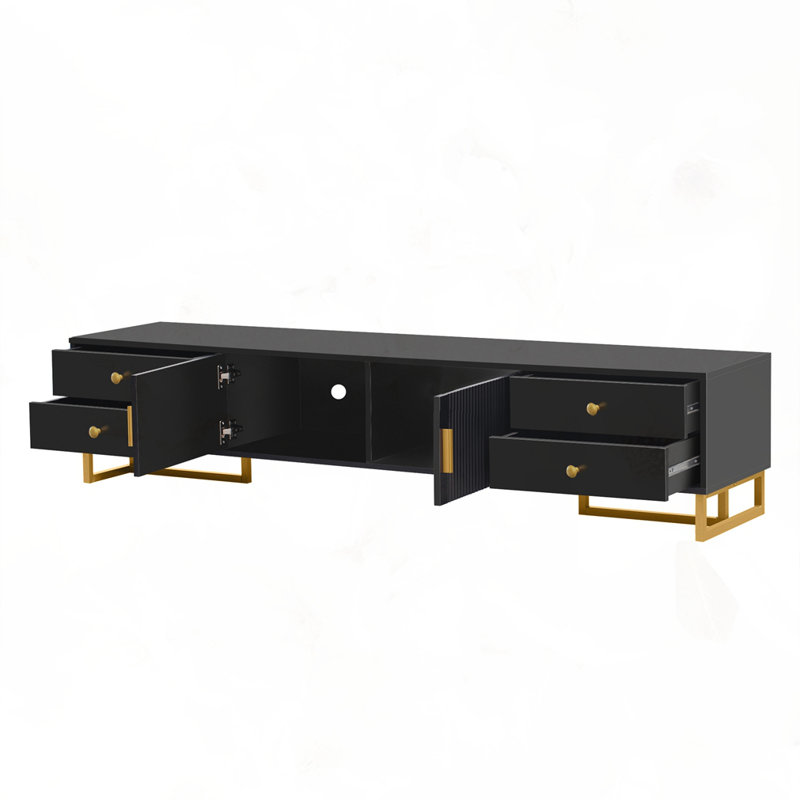 Meuble télé moderne avec rangement, Noir