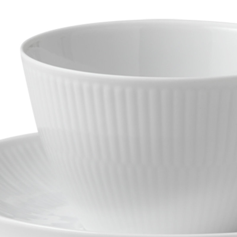 Royal Copenhagen White Fluted Teacup & Saucer