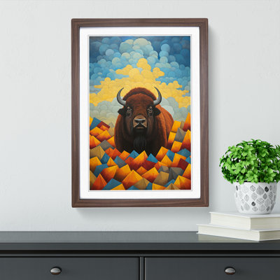 Bison Dadaism Art - Framed Print