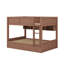 Lit superposé en bois double TG avec échelle, tablettes et tiroirs de rangement, lit superposé multifonctionnel au sol-749735751