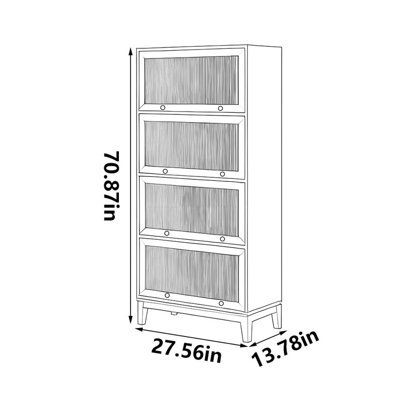 Bibliothèque de rangement à plusieurs niveaux, H 70,87 po x l 27,56 po x P 13,78 po 