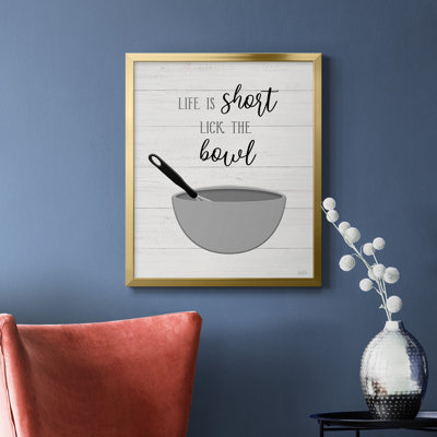 Toile encadrée de qualité supérieure «Lick the Bowl» - prête à être accrochée