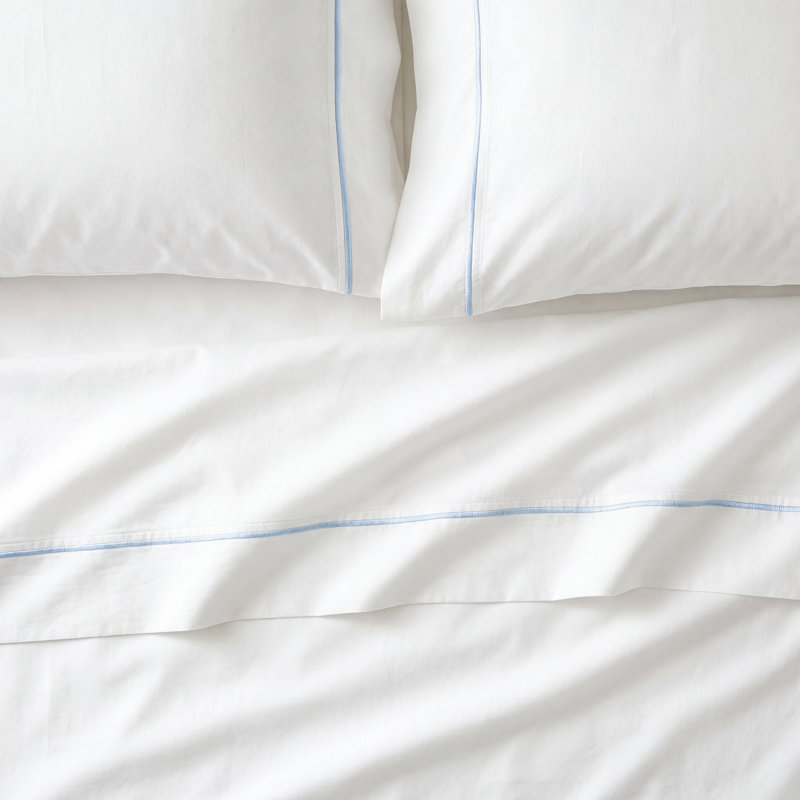 Benin Sheet Set, Queen Sheet Set + Fitted Sheet + 2 Pillowcases, Blue