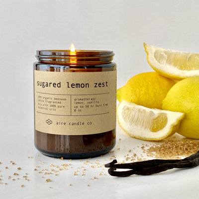 Bougie à la cire d'abeille et au zeste de sucre