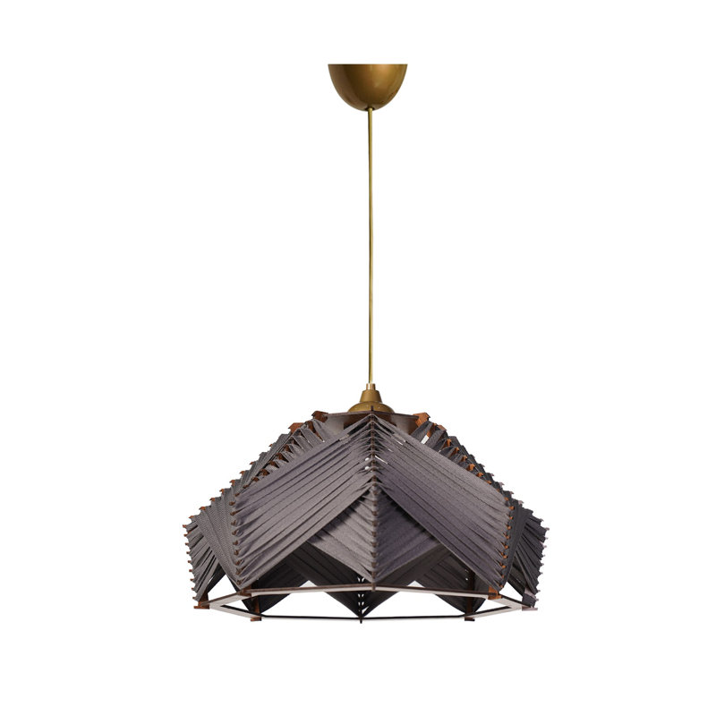 Elegant Grey Chandelier with Cotton Cap, 7.9 x 13.8 inches | Durable Plastic Body, Adjustable Cable Height up to 23.6 inches | E27 Socket, Max 40W | Perfect for Modern Living Spaces & Dining Areas