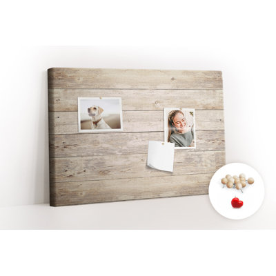 Wall Mounted bulletin board print decorative wall message pin boards home office corkboard Wood planks