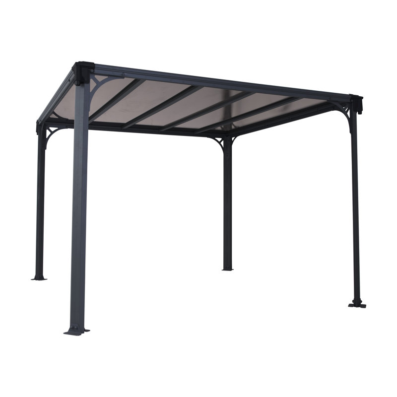 Milano 10' x 10' Gray Aluminum and Bronze Polycarbonate Gazebo