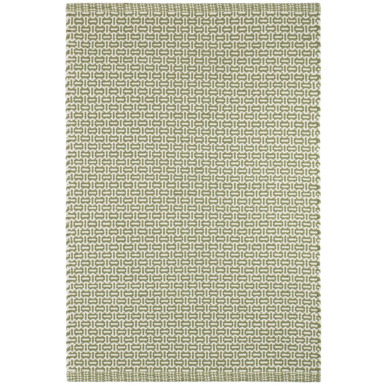 Miss Muffet Olive Handwoven Cotton Rug