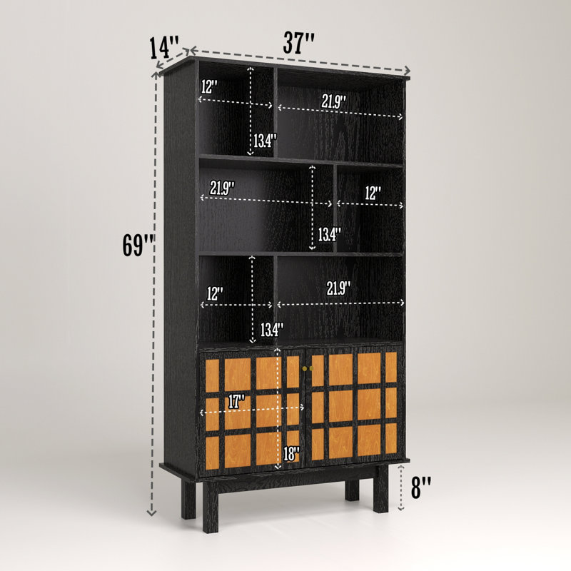 Bookcase With Cabinet, Bookshelf With Doors
