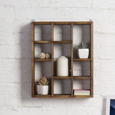 9 Piece Pine Solid Wood Floating Shelf