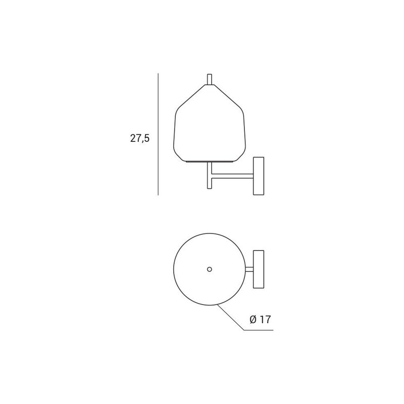 Colusa Armed Sconce, Clear Borosilicate