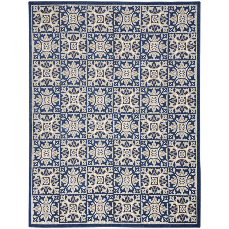 Tapis intérieur / extérieur bleu Aloha, Rectangle 5 pi 3 po x 7 pi 5 po