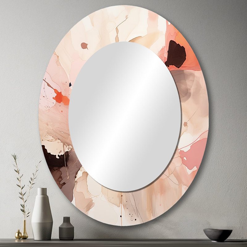 Miroir mural Distant Clouds Abricot Crush Infusion III - Rose, 43 po x 33 po
