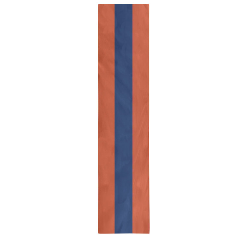Edmonton Table Runner, 72" x 16", Navy Blue/Orange/Navy Blue, Cotton Blend