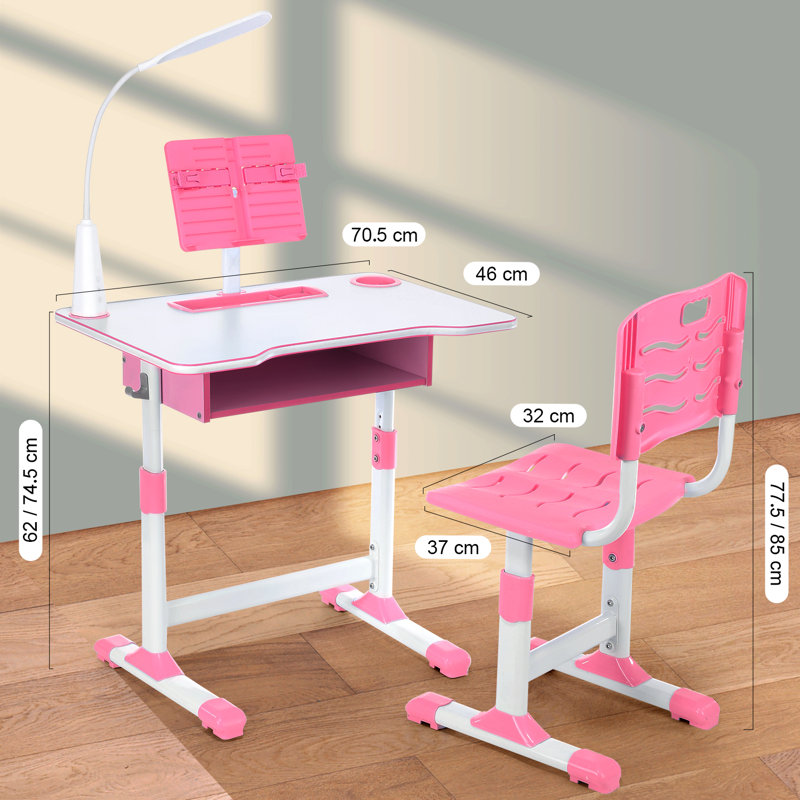 Chaise de bureau réglable pour enfants, Rose