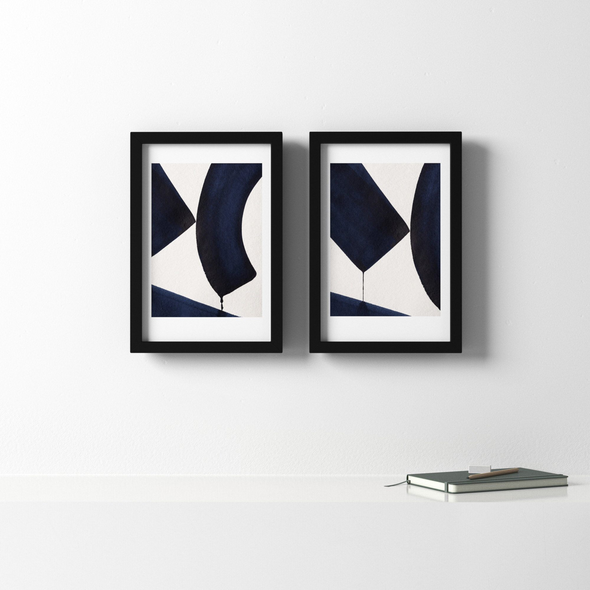 Fluid Motion 2 Duo by Simon West, 25.65" H x 37" W x 0.88" D, Black