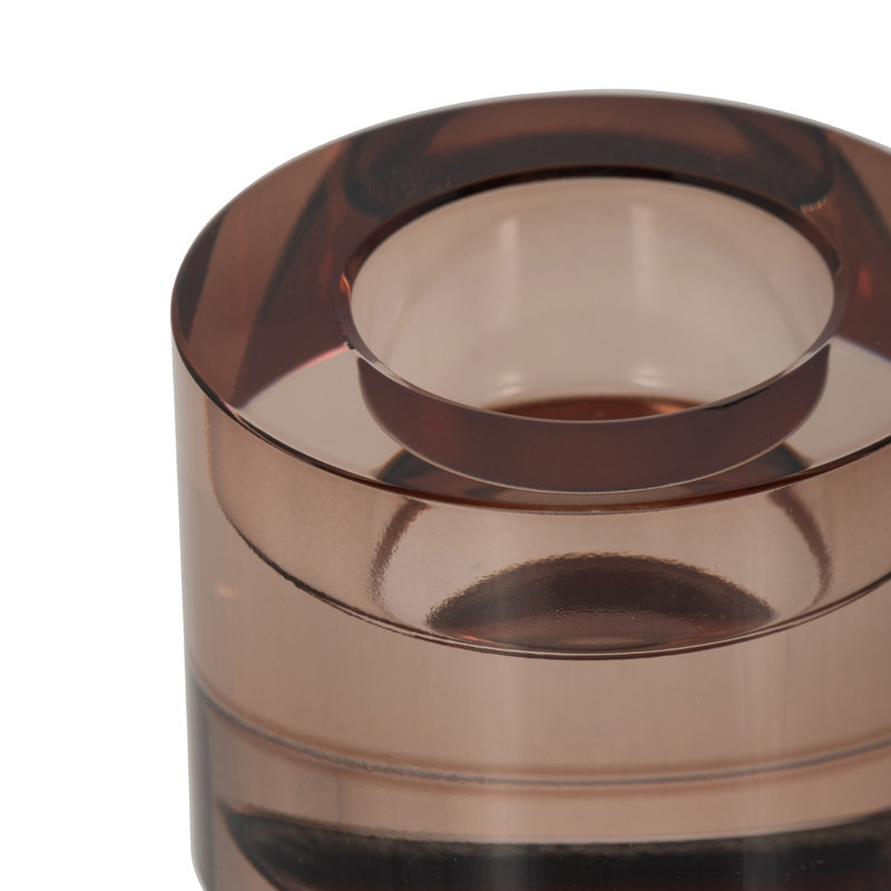 Porte-bougie cylindrique en verre pour décoration de table Modern, H 8 po x l 3 po x P 3 po, Bronze