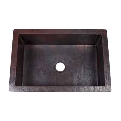 Guadalajara 33'' L Single Bowl Copper Kitchen Sink