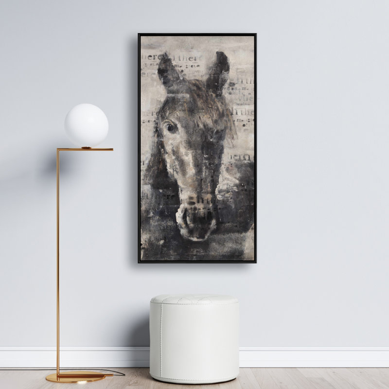 " Abstract Horse With Typography ", 48" H x 24" W