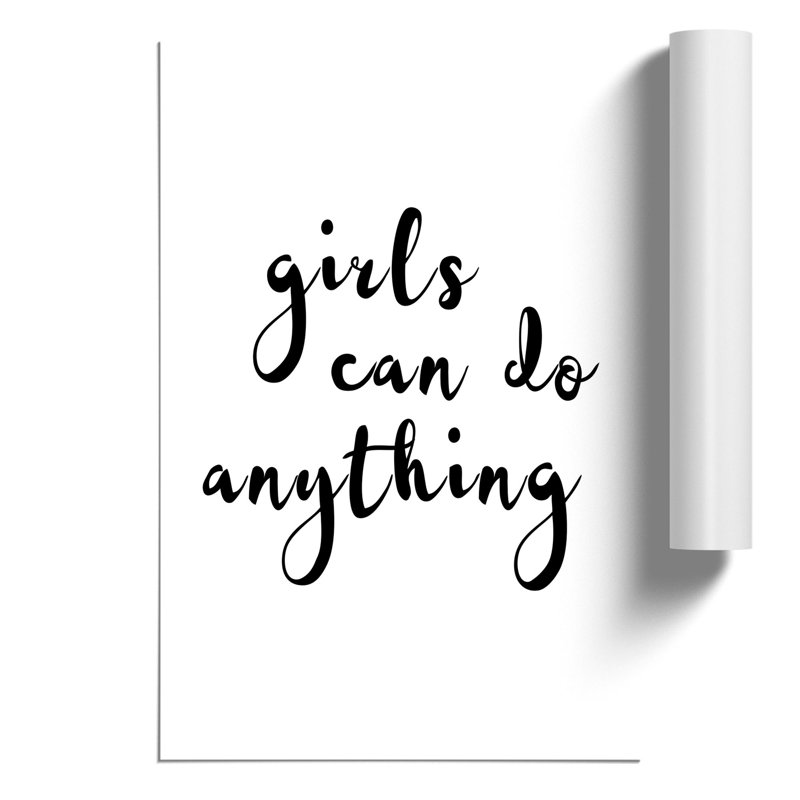 Girls Can Do Anything - Unframed Typography, 30cm H x 21cm W x 0.1cm D