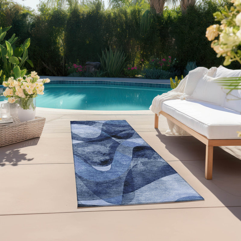 Alfonzo Stain Resistant Abstract Area Rug, Runner 2'3" x 7'6"