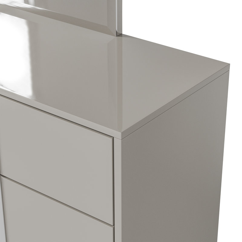Ensemble de tables de chevet et commode 3 pièces Duckworth, Gris taupe, 3 pièces: commode, 2 tables de chevet