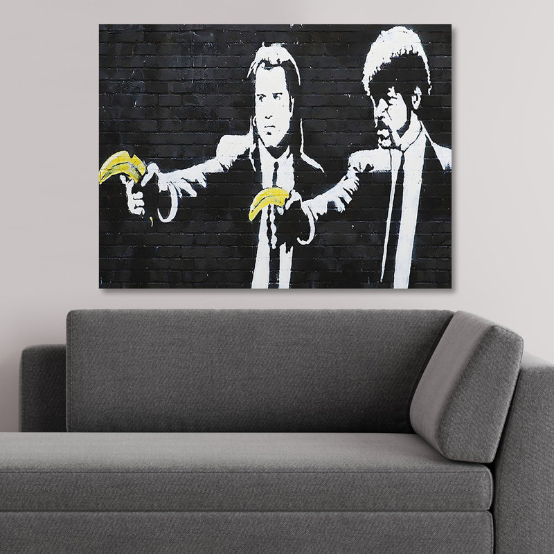 Superbe peinture décorative sur toile Banksy, 27,6 po x 39,4 po | 100% toile, cadre en bois | Impression numérique vibrante, parfaite pour la décoration de la maison ou du bureau