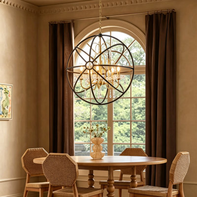 5 - Light Crystal Globe Chandeliers
