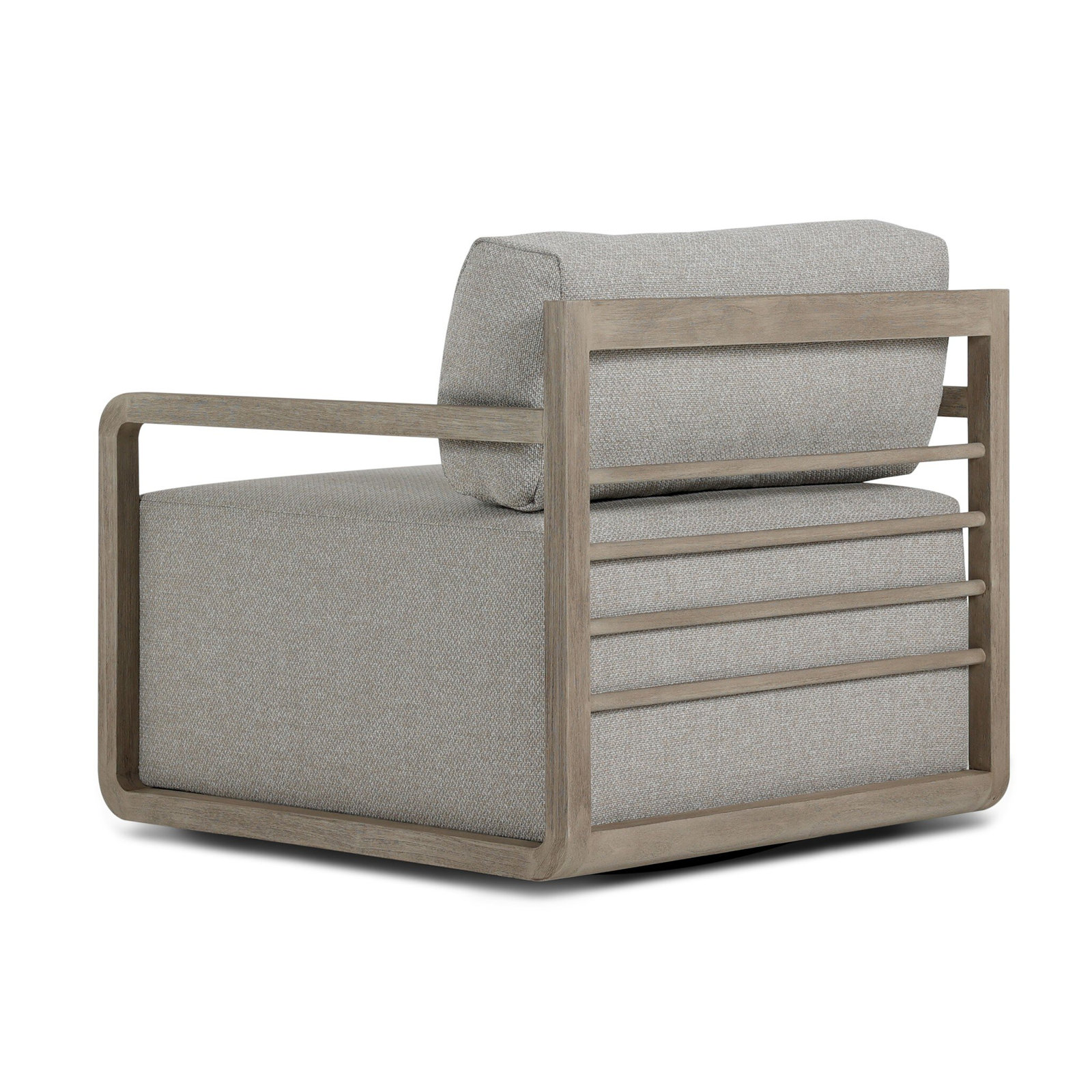 Navarre Swivel Teak Outdoor Lounge Chair, Hayes Fog