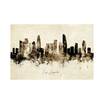 " Los Angeles California Skyline " by Michael Tompsett Painting Print