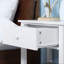 Table de bout, table d'appoint à 2 niveaux avec tiroir et tablette de rangement, table d'appoint moderne pour chambre à coucher, salon, blanc-739816938