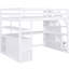 Lit mezzanine double avec bureau, tablettes et tablettes de rangement - Agrégations blanches-1645666971-1645666970