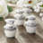 Decorative Miniature Keepsake Memorial Urns, White and Silver