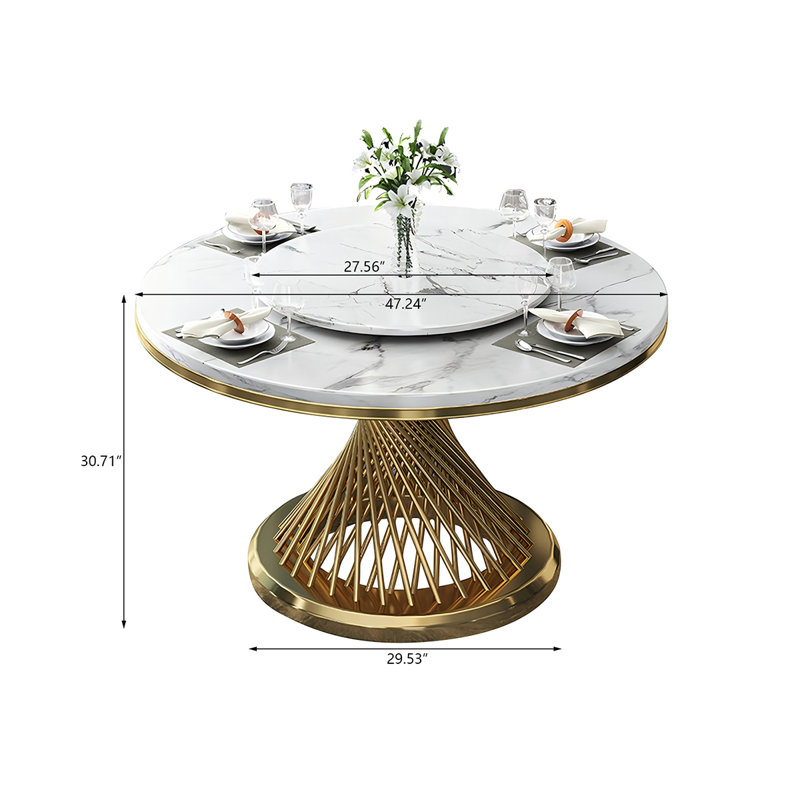 Table de salle à manger Marble, H 30,71 po x L 47,24 po x l 47,24 po