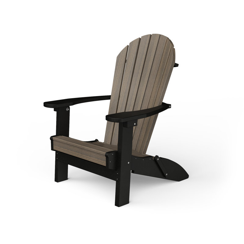 Wisby Foldable Outdoor Adirondack Chair, Coastal Gray/Black
