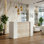 Camanche Rectangle Wood Reception Desk with Filing Cabinet