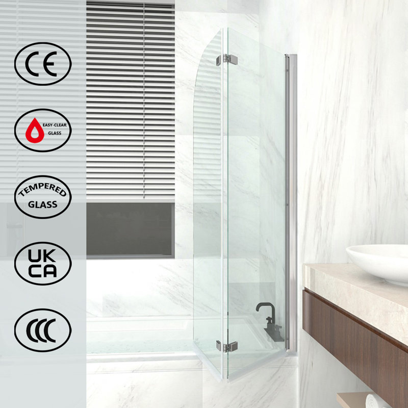 Mahler 46.1mm - 92.2mm W x 140mm H Hinged Semi-Frameless Tub Door with Clear Glass