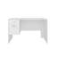 Bureau moderne avec deux tiroirs et rangement latéral, poste de travail d'ordinateur compact pour bureau à domicile ou salle d'étude, blanc